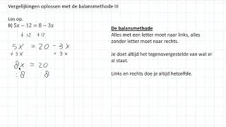 Vergelijkingen oplossen met de balansmethode deel III 2 HAVOVWO amp 2 VWO [upl. by Ahsema503]