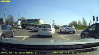 Kings Lynn Hardwick Roundabout  Car Accident 090417 [upl. by Esikram]