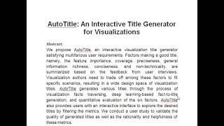 AutoTitle An Interactive Title Generator for Visualizations [upl. by Ahsinej]