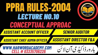 Lecture No10 PPRA Rules 2004  FPSC Relevant Posts  Senior Auditor Advance Batch  AAO AD FampA [upl. by Haida]