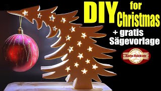 Weihnachtsdeko selber machen aus Holzgratis Sägevorlage  Christmas decor Free Template included [upl. by Llarret]