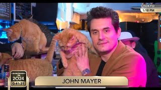 John Mayer on LIFE Commenting on the CNNs New Years Eve Live from a cat cafe in Tokyo [upl. by Nyahs]