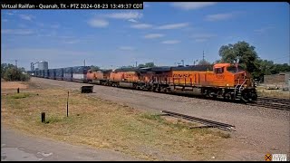 Quanah Texas USA  Virtual Railfan LIVE [upl. by Aleinad]