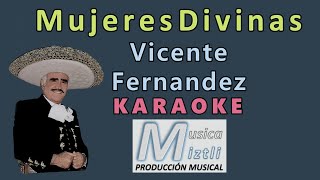 Mujeres Divinas  Karaoke  Vicente Fernández Martín Urieta [upl. by Lajes]