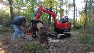 Gardners GroundHog Excavator Steel Tracks Log Grapple  Watch How It Works [upl. by Lou]