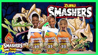 Zuru Smasher Epic Dino Egg Toy Unboxing and Pretend Play With over 25 Surprises [upl. by Nahbois113]