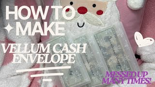 HOW TO MAKE VELLUM CASH ENVELOPES A6 cashenvelopes howtomakeenvelope diy [upl. by Derrik504]