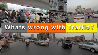 Whats Wrong with Traffic  Press Club to Shahra e Faisal  Karachi Street View with Traffic Jam [upl. by Uyekawa]