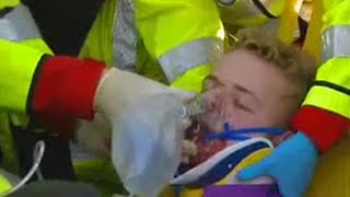 Real Life Helicopter Rescue of Man from Car Crash  BBC Studios [upl. by Norina335]