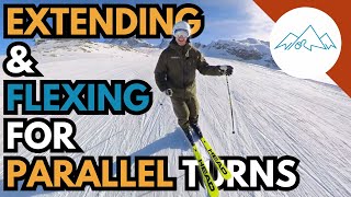 How to ski Parallel When to extend whilst Parallel Skiing [upl. by Llertnahs]