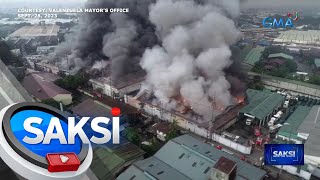 Sunog sa bodega sa Valenzuela City halos isat kalahating araw nang inaapula  Saksi [upl. by Fitts]