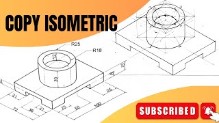 circle isometric  COPY ISOMETRIC  engineering drawing [upl. by Kittie203]