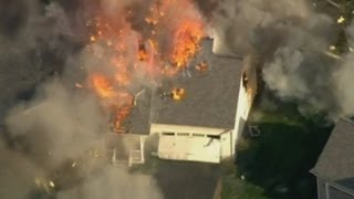 Violent explosion Fire causes house to explode in New Hampshire [upl. by Benjie258]