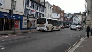 The dartline bus pulls away at the traffic lights at Wellington [upl. by Nodnyl]