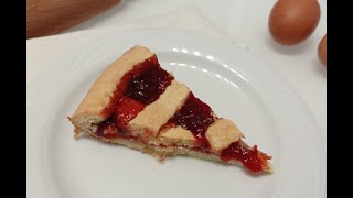 CROSTATA ALLA MARMELLATA DI FRAGOLE fatta in casa buona e friabile [upl. by Nyltyak409]