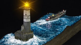 Diorama with WaterquotARMENquot Lighthouse 1350 ICM [upl. by Rikki765]