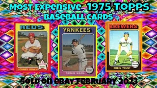 1975 Topps Most Expensive eBay Sales Baseball Cards  February 2023 [upl. by Clayborne]