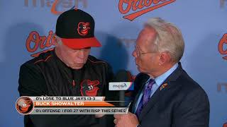 Buck Showalter with Gary Thorne after loss to Blue Jays [upl. by Nylarad919]