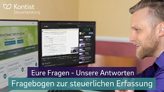 Fragebogen zur steuerlichen Erfassung  Das sind eure Fragen  QampA mit der Kontist Steuerberatung [upl. by Eibreh]