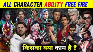 All Characters Ability Free Fire  Free Fire Character Ability  Logic Gamer [upl. by Ainala]