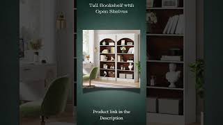 White bookcase Tall Bookshelf with Open Shelves Vintage look shelf Sherjils home decor Shelf [upl. by Wye]