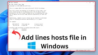 How to Edit Hosts File in Windows 11107  Add Lines in Hosts File [upl. by Yelrihs119]