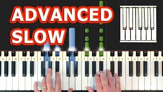 Greensleeves  Piano Tutorial Easy SLOW  How To Play Synthesia [upl. by Lessur]