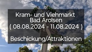 Kram und Viehmarkt Bad Arolsen  08082024  11082024   Beschickung  Attraktionen [upl. by Aneloc]