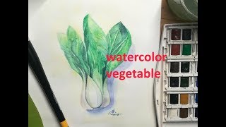 Aquarell malen Gemüse  watercolor vegetables tutorial Speed painting สีน้ำผัก [upl. by Mariska50]