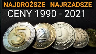 Najdroższe i najrzadsze monety 1990  2021 Ceny Lipiec 2022 inflacja numizmatyka inwestycja [upl. by Ayahsal739]