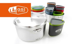 GSI Outdoors  Glacier Stainless Camper  Camping Cook Set [upl. by Arrec]