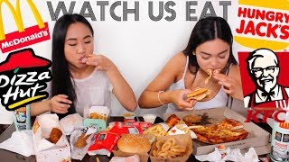 EPIC FAST FOOD MUKBANG  Watch Us Eat  THERESATRENDS [upl. by Gettings997]