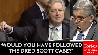 SHOCK MOMENT Biden Judicial Nominee Tells John Kennedy Hed Follow Dred Scott Case For Precedent [upl. by Ellierim]