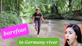 Barefoot in the river in Germany after wandering around the city [upl. by Damour]