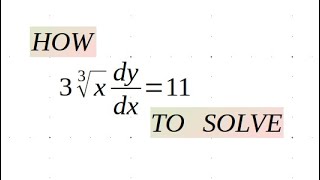 Step by step separation of variables example ODE solution [upl. by Anele]