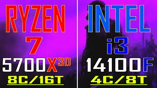 INTEL i3 14100F vs RYZEN 7 5700X3D  PC GAMES TEST [upl. by Beuthel]