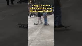 Young Colombians enjoy street skating at Bogota seventh street skating ting [upl. by Etireugram]