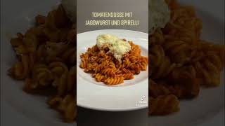 Jagdwurst mit Tomatensoße und Spirelli [upl. by Jankey]