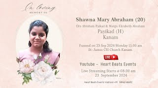 Funeral Service Live  Shawna Mary Abraham 20 Payikad HKanam [upl. by Asyen732]