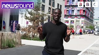 Tour of the Olympic Athletes Village  Newsround [upl. by Blatman]