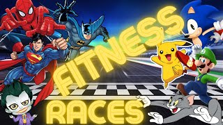 SUPERHERO FITNESS RACE  CARTOON RACE  BRAIN BREAK  Just Dance  gonoodle [upl. by Nahallac]