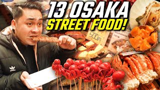 13 INSANE Japanese Street Food of OSAKA BEST Seafood Heaven of JAPAN [upl. by Katusha]