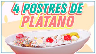 Cómo hacer ricos Postres plátano SIN HORNO  Cocina Delirante [upl. by Horvitz]