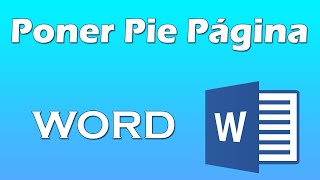 Como poner un pie de pagina en word [upl. by Vivyanne831]