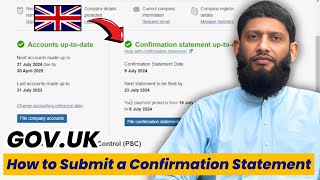 How to Submit a Confirmation Statement at Companies House  GOVUK [upl. by Aneda]