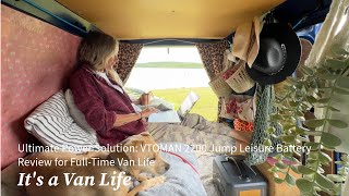 Ultimate Power Solution VTOMAN 2200 Jump Leisure Battery Review for FullTime Van Life [upl. by Ylro]