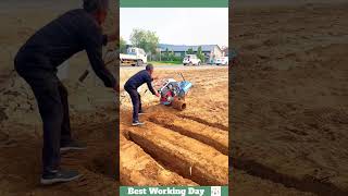 Best working day 2200 Trenching machine for planting green onions and ginger [upl. by Lethia]