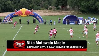 RUGBY NIKO MATAWALU MAGIC AT THE EDINBURGH CITY 7s 1821 [upl. by Ellerehc]