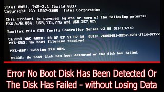 Error No Boot Disk Has Been Detected Or The Disk Has Failedwithout Losing Data  How to Fix in Urdu [upl. by Lightfoot]