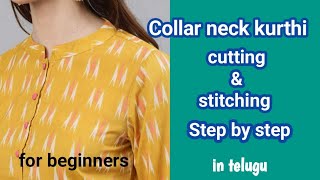 Collar Neck Kurti Cutting and Stitching  Kurti Cutting and Stitching  Collar Neck Cutting [upl. by Ymij]